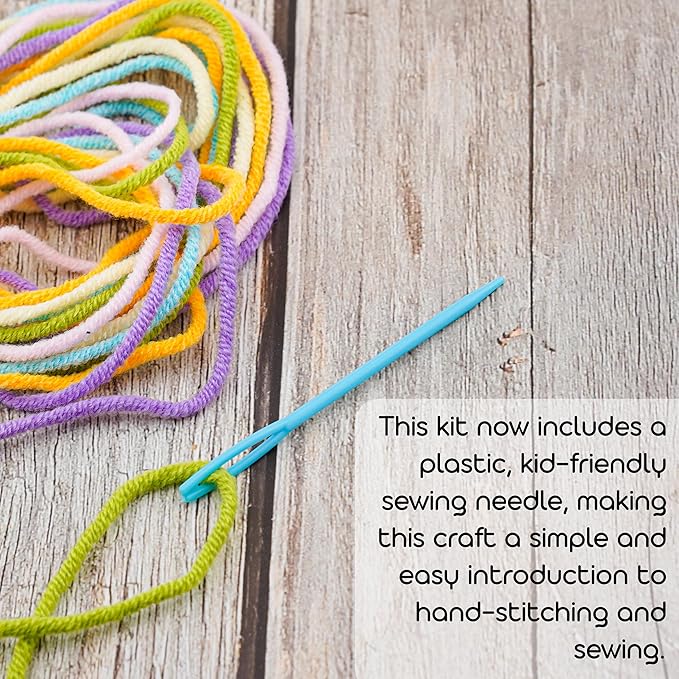 Easter Egg Ornaments for Tree 1x Pre-Cut Wooden Craft, 6X Yarn Colors 2X Needles, Craft kit for Hanging, Easter Gifts Christian Ornaments, Catholic Decor, He is Risen (1, Egg)