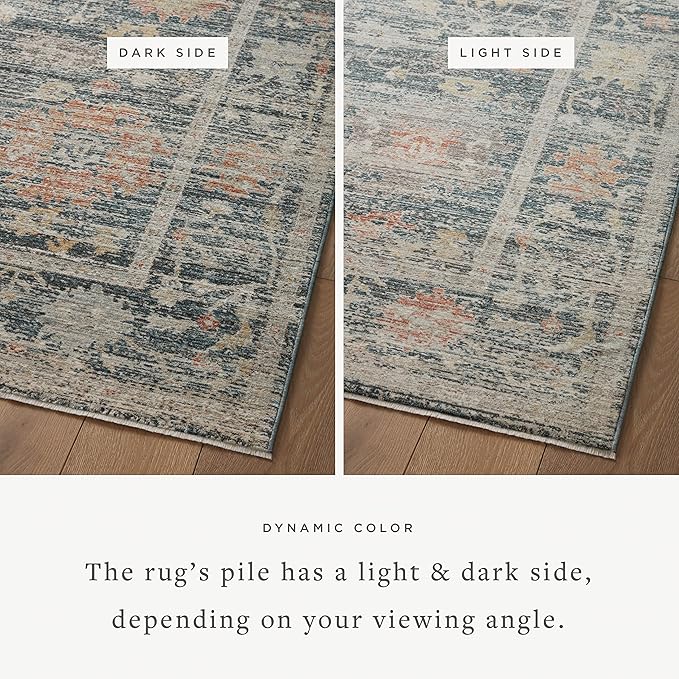 Loloi Magnolia Home by Joanna Gaines Millie Collection MIE-01 Blue/Multi 7'-10" x 10', .25" Pile Height, Area Rug