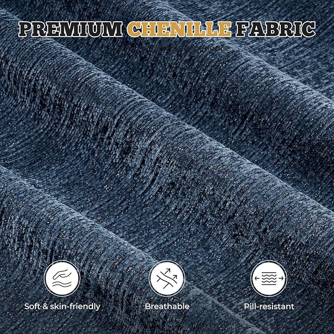 158" Modern U Shaped Modular Sectional Sofa, Boneless Couches for Living Room with Ottoman,6 Seater Convertible Chenille Cloud Couch Sofa Set, No Assembly Required, Blue 1 PCS