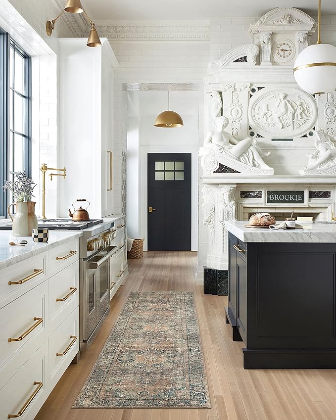 Loloi Margot Collection MAT-02 Terracotta/Lagoon 8'-6" x 11'-6" Area Rug feat. CloudPile, No-Shed Easy Clean Large Patterned Area Rug for Living Room, Bedroom, Dining Area