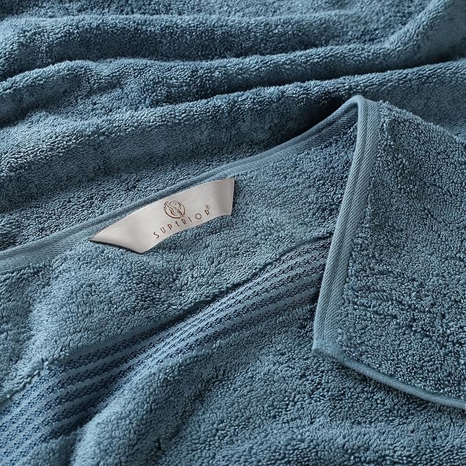 Superior Egyptian Cotton 8-Piece Hand Towel Set, Towel Basics For Quick Dry, Absorbent Small Towels, Facial, Spa, Kitchen, Bathroom Essentials, Apartment, Guest Bath, Soft, Washcloth, Sapphire