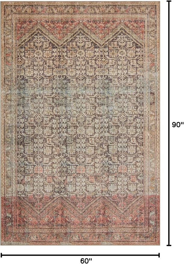 Loloi Loren Collection LQ-17 Charcoal/Multi 5'-0" x 7'-6" Area Rug