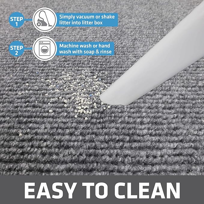 Drymate Jumbo Cat Litter Trapping Mat, (Ridged Design), Traps Litter & Mess from Box, Soft on Kitty Paws, Absorbent, Waterproof, Urine-Proof, Machine Washable, Durable, (USA Made) (36" x 47")