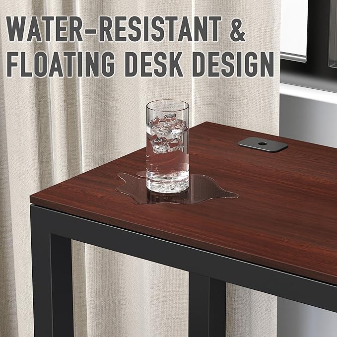 SHW 55 x 60 Inches Commercial-Grade L-Shape Corner Office Computer Desk, Cherry