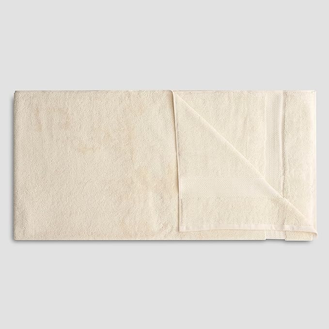 Fabdreams 100% Organic Cotton Bath Sheet Set of 2 700 GSM Oversized Towels Ultra Soft Plush Absorbent Durable Skin-Friendly Spa Hotel Premium Comfort Large 36 x 70 in Ivory