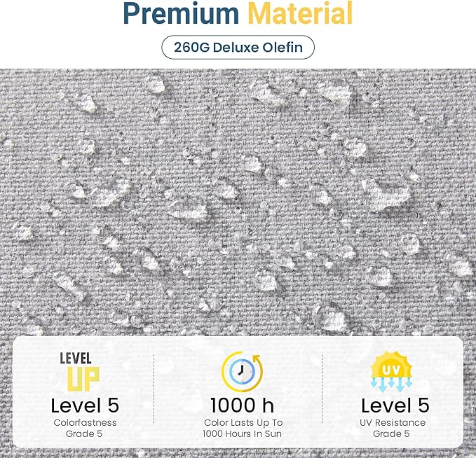 Wisteria Lane Patio Furniture Metal Armchair Set of 2, Metal Outdoor Chairs with Upgraded Cushions, All-Weather Outdoor Single Sofa for Balcony, Garden, Deck, Backyard, Light Grey