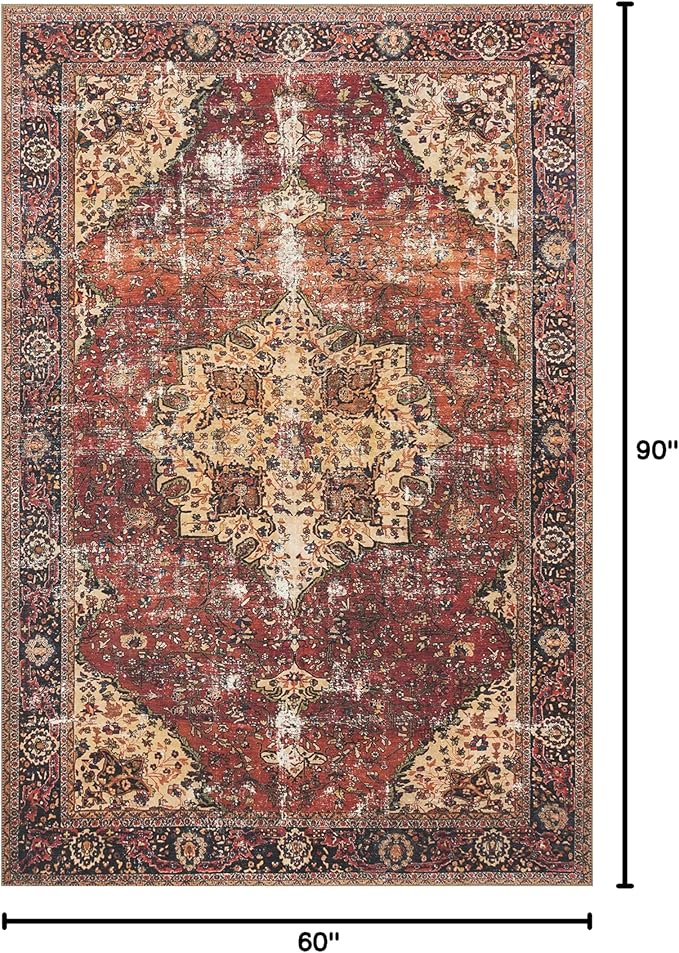 Loloi Loren Collection LQ-07 Red/Navy 5'-0" x 7'-6" Area Rug
