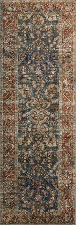 Loloi Chris Loves Julia Jules Collection JUL-10 Ocean/Spice 8'-6" x 11'-6", .13" Pile Height, Area Rug