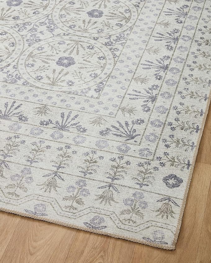 Loloi Rifle Paper Co. Maison Collection MAO-03 Rosette Ivory 2'-6" x 12'-0", .19" Pile Height, Runner Rug