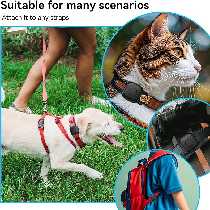 DDJ 2-Pack Dog Collar Holder for Tile Life360 Mate (2024) 2022 Tracker, Waterproof Silicone Anti Lost Tile Mate Tracker Case for Cat & pet Collars, Ultra Durable, Easy Installation, Lightweight, Black