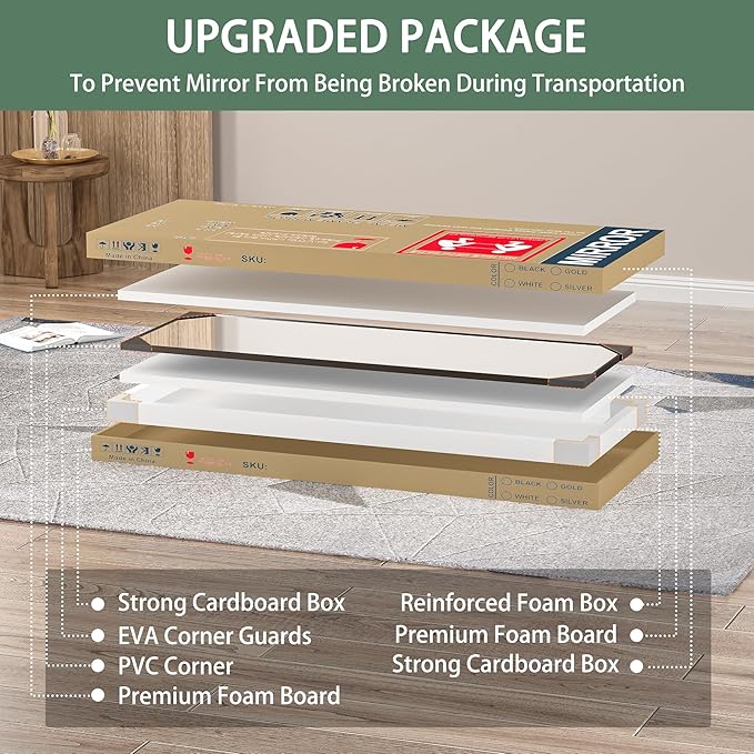 Hasipu Door Mirror Full Length, 51 x 16 Inch Full Body Wall Mirror Over The Door Hanging Mirror for Bedroom, Living Room, Cloakroom