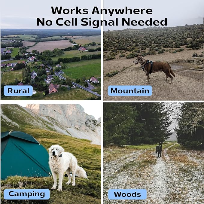 Outdoor GPS Dog Tracker – Ideal for Remote & Rural Areas, No Phone or Signal Needed, Real-Time Tracking for Daily Walks, Hiking, Farms, and Large Open Spaces – No Monthly Fees (Tracker 2)