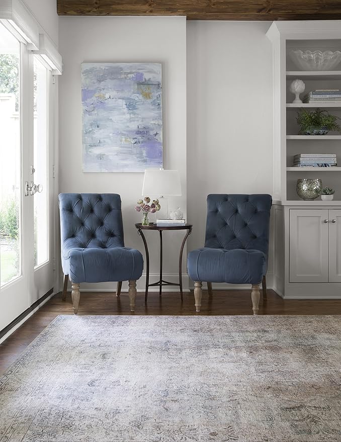 Loloi Loren Collection LQ-04 Silver/Slate 2'-3" x 3'-9" Accent Rug