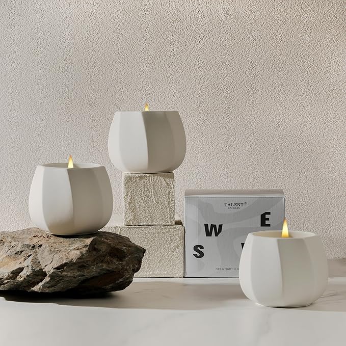 Scented Candle for Home Scented, Luxury Ceramic Candle Jar for Women & Men, Natural Soy Candle for Home Décor, Lemon & Lavender Spa