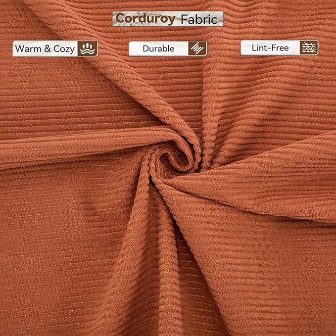 Convertible Sleeper Sofa Bed with Cylindrical Pillow, Corduroy Folding Mattress Couch with Fixed-Shape Frame, Floor Sofa Lounge Couch for Living Room Bedroom Lounge Studio, Orange