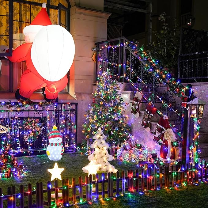 JMEXSUSS Multicolor Christmas Tree Lights Outdoor Indoor Clear Wire, 200 LED Christmas Lights 66ft Colorful String Lights Plug in for Bedroom Tree Room Party Xmas Decorations