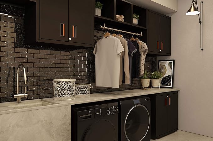 for Home Ready-to-Assemble Steel Cabinet with Two Doors (Black)