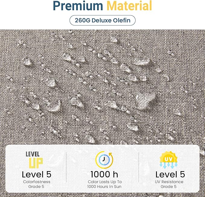 Wisteria Lane Patio Furniture Metal Loveseat, Metal Outdoor Chairs with Upgraded Cushions, All-Weather Outdoor 2 Seats Sofa Couch for Balcony, Garden, Deck, Backyard, Khaki