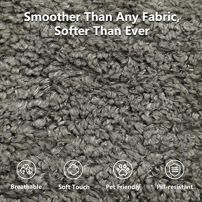 109'' Curved Couch, Mid Century Modern Half Moon Sofa, Luxury 3-Seat Couch with High-Density Foam Filled, Raindrop Velvet Fabric Sectional Sofa for Living Room, Apartment, Office, Grey