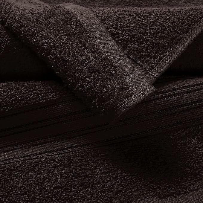 BOUTIQUO Cotton 2 Pack Bath Towel Set 28x55, Eco-Friendly Large Bath Towels, Compact Quickdry Lightweight Soft & Highly Absorbent Bath Towel, Ideal for Everyday Gym Travel Camp Pool - Chocolate Brown