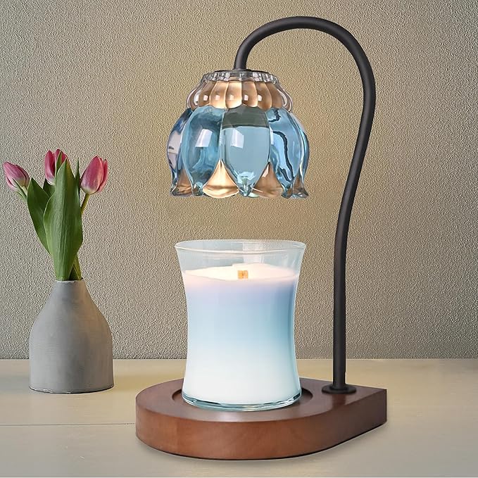 Candle Warmer Lamp Christmas Gifts - Birthday Gifts for Women Mom, Compatible with All Jar Candles, Wax Melt for Candle Home Decor, Modern Farmhouse Decor, Candle Warmer Timer SkyBlue
