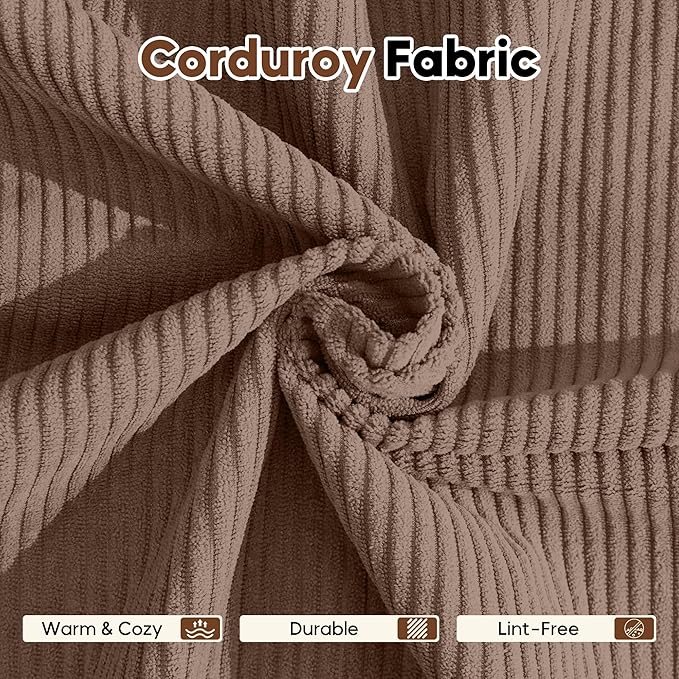 Convertible Folding Mattress Couch, Comfy Corduroy Sleeper Floor Sofa Bed with Fixed-Shape Frame, Floor Sofa with Armrest, Lounge Couch for Living Room Bedroom Lounge Studio,Brown