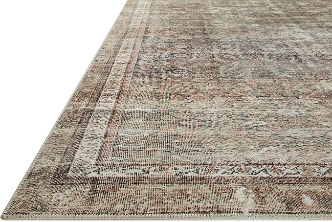 Loloi Chris Loves Julia Jules Collection JUL-09 Ink/Terracotta 5'-0'' x 7'-6'', .13" Pile Height, Area Rug