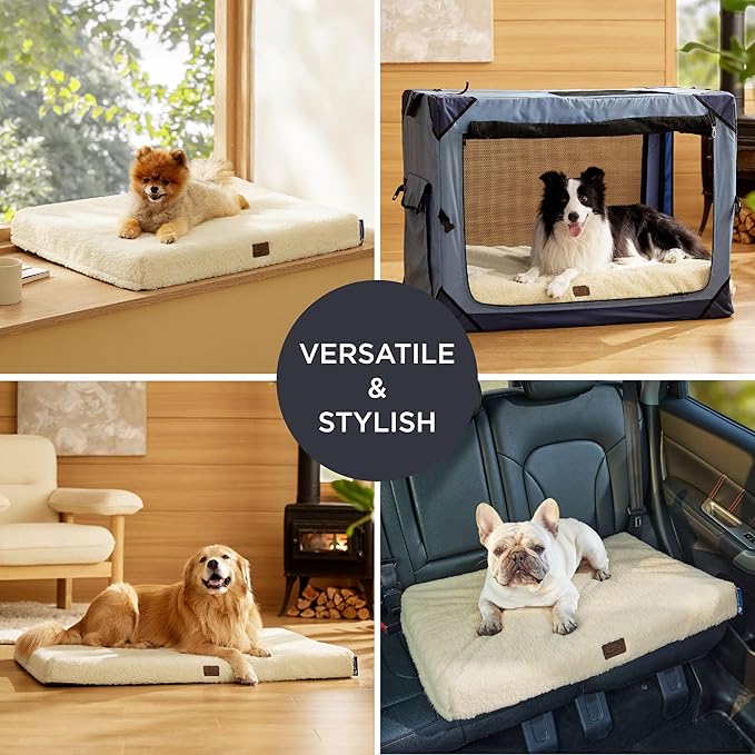 Bedsure Self Warming Dog Beds Large Sized Dog - Extra-Large Orthopedic Waterproof Puppy Bed with Removable Washable Cover, Egg Crate Foam Pet Mat, Suitable for Pet Up to 100 lbs