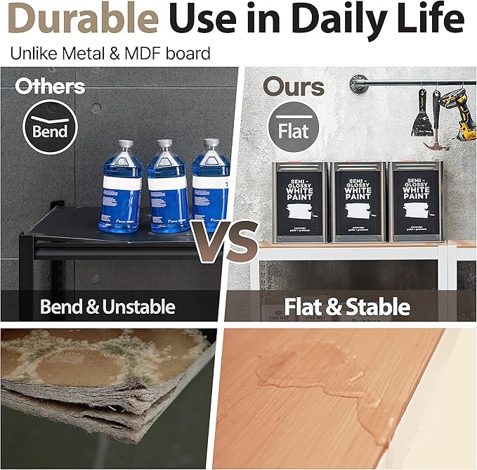 HOMEDANT House 5 Tier Laminated Metal Shelving Unit Adjustable Storage Utility Rack Heavy Duty Shelves Organization Multipurpose Shelf Kitchen Garage Pantry Closet (4, (L) 48.1" W, White)