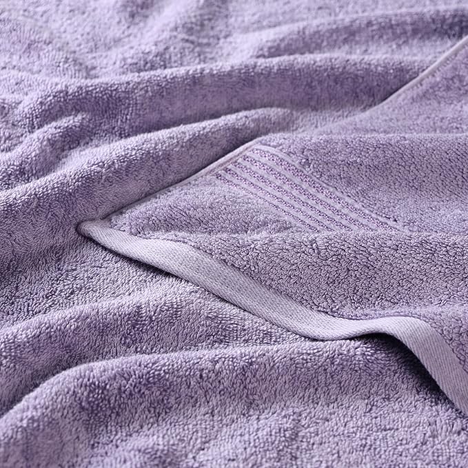 Superior Heritage Egyptian Cotton Bath Towel Set, Large Body Towels for Home Bathroom, Master, Guest Bath Decor, Plush, Absorbent Basics, Spa, Hotel, Resort, Luxury Essentials, Set of 4, Royal Purple