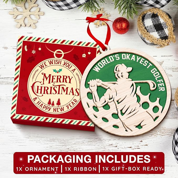 Golf Ornament - Ideal Golf Ornaments for Christmas Tree 2025, Ideas for Golfer, Men, Women, Funny Ornaments for Golfer - Ornament for Christmas Tree, Golf Club and Cart Decorations