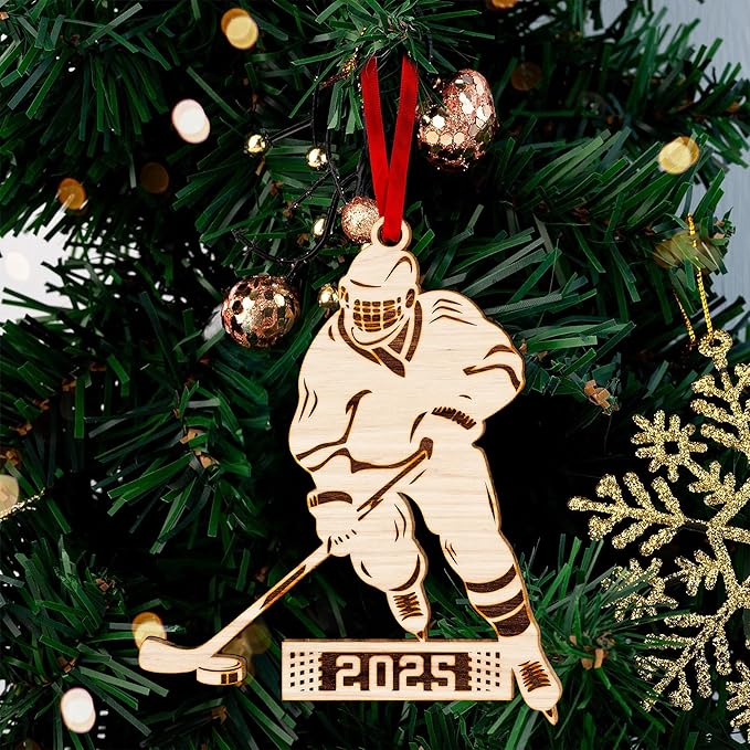 Hockey Ornament - Ideal Ice Hockey Ornaments for Christmas Tree, Unique Gift for Hockey Players, Christmas Ornament for Those Cherishing Ice-Hockey, 2025 Special Ice-Hockey Ornaments