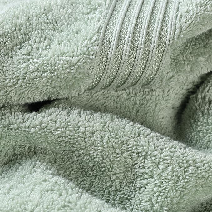 Superior Heritage Egyptian Cotton Face Towel Set, Small Towels for Kitchen, Home Bathroom, Guest Bath, Luxury Essentials, Plush, Absorbent Basics, Washcloths, Spa, Hotel, Resort, Set of 10, Sage