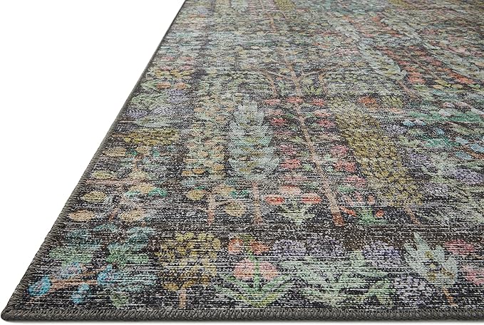 Loloi Rifle Paper Co. Maison Collection MAO-07 Charcoal 2'-0" x 5'-0", .19" Pile Height, Accent Rug