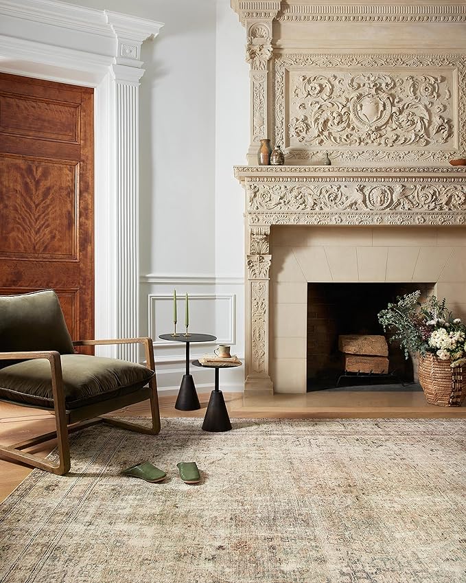 Loloi Margot Collection MAT-01 Antique/Sage 5'-0" x 7'-6" Area Rug feat. CloudPile, No-Shed Easy Clean Large Patterned Area Rug for Living Room, Bedroom, Dining Area