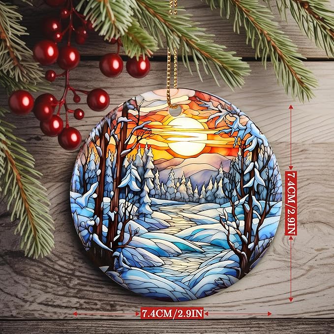 Christmas Ornament, Winter Tree Ornament, Christmas Decorations for Tree, Heirloom Keepsake, Gift Idea