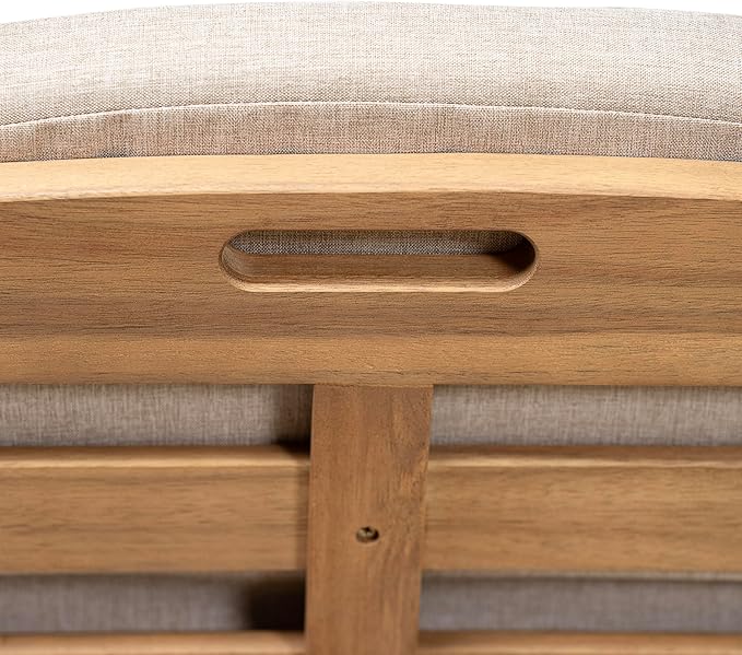 Christopher Knight Home Brolen Acacia Wood Chaise Lounge Chair Outdoor Set of 4, Patio Outdoor Chaise Lounge with Cushions, Adjustable Backrest Lounge Sofa, Wooden Sunbathing Pool Lounger, Teak+Beige