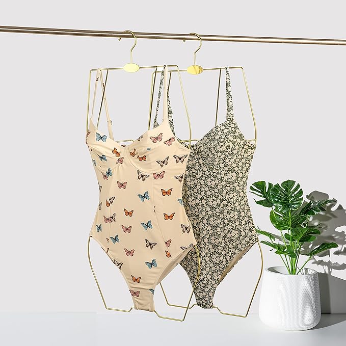 Gold Full Body Shape Metal Wire Swimwear Swimsuit Display Hangers for Dress，Bikini，Lingerie Hangers(10 Pack ，Gold)