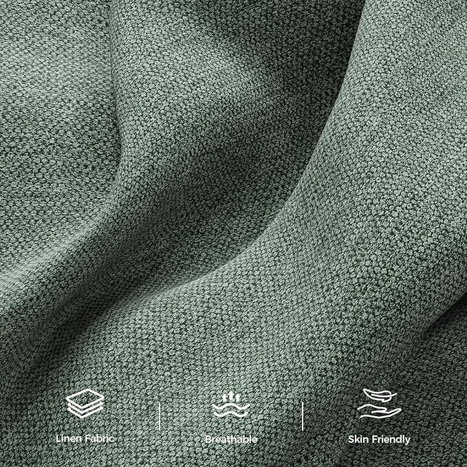 89” Futon Sofa Bed,Comfy Futon Couch Bed with 2 Square Pillows,Convertible Sleeper Sofa with Adjustable Backrest& Armrests, Modern Loveseat Sleeper for Living Room, Bedroom, Linen Green