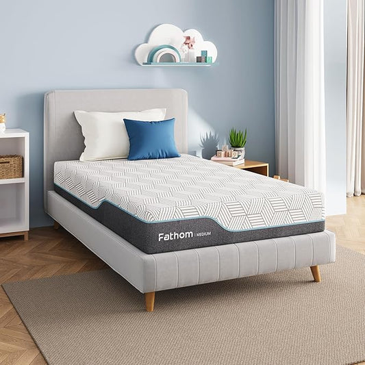 FATHOM Medium Full Mattress 14 Inch Memory Foam Mattress Full Size Bed in a Box for Back Pain Relief and Cool Sleep with Gel Foam and Removeable Fiberglass Free Cover, CertiPUR-US Certified