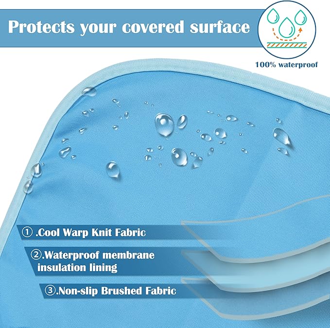Kritter Planet Small Cooling Pad for Dog, Waterproof Cooling Pet Mat for Summer, Lightweight Cooling Outdoor Mat, Reversible Furniture Cover Couch, 20 x 30 inch, Blue