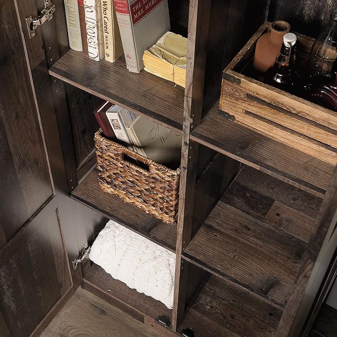 Sauder Select Storage Cabinet, Pantry Cabinet Kitchen Storage with Adjustable Shelves, Bathroom Storage Cabinet, in Reclaimed Pine