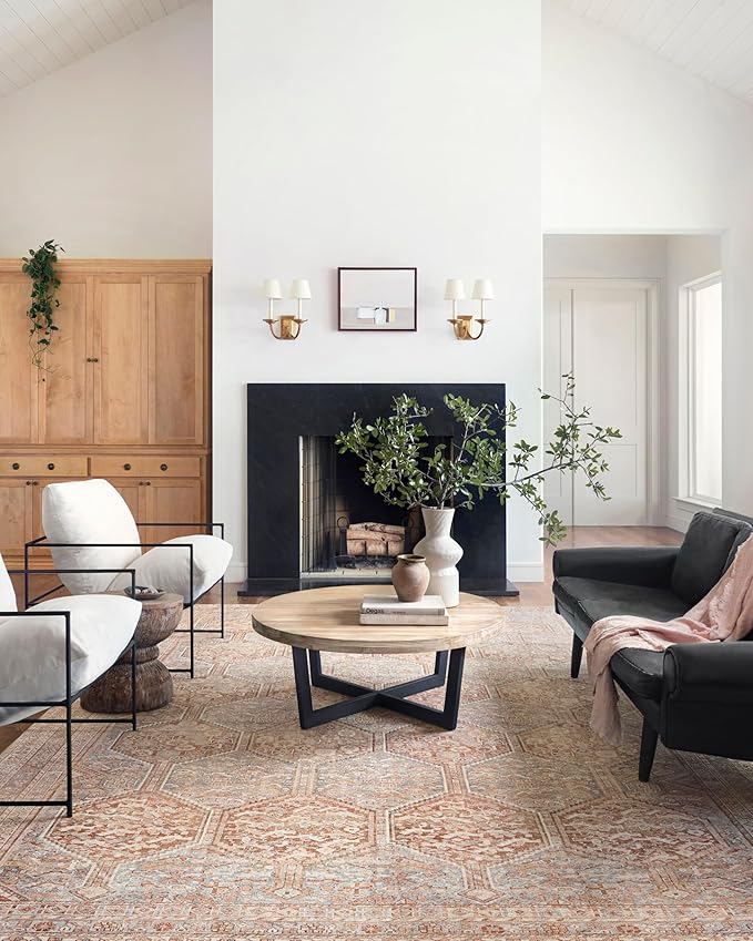 Loloi Chris Loves Julia Jules Collection JUL-04 Tangerine/Mist 8'-6'' x 11'-6'', .13" Pile Height, Area Rug