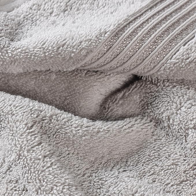Superior Heritage Egyptian Cotton Face Towel Set, Small Towels for Kitchen, Home Bathroom, Guest Bath, Luxury Essentials, Plush, Absorbent Basics, Washcloths, Spa, Hotel, Resort, Set of 10, Silver