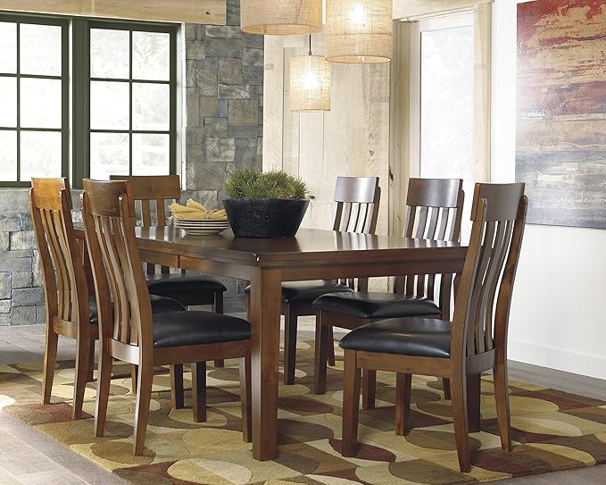 Signature Design by Ashley Ralene Rake Back 19" Dining Room Chair 2 Count, Medium Brown