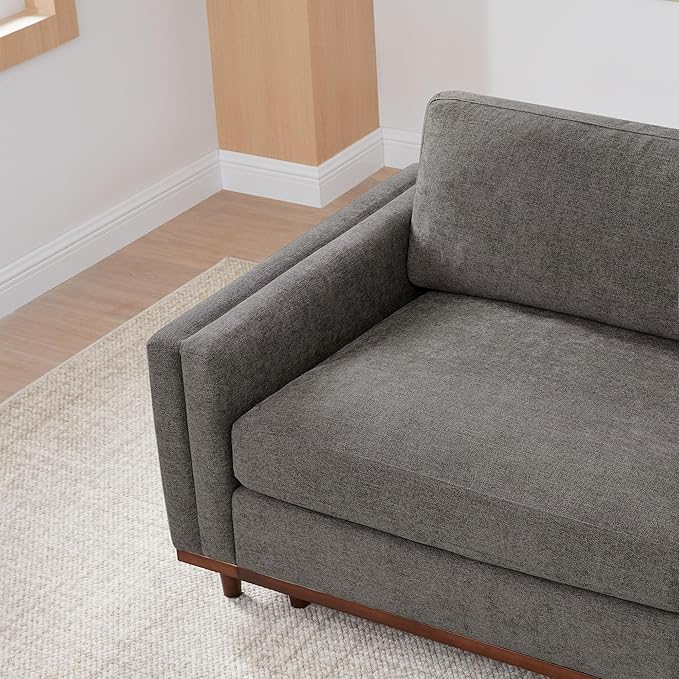 CHITA Super Large Luxury 3 Seat Sectional Modular Sofa, Down Filled Modern Sofa, Deep Seat Comfty Cloud Couch, 118 inch Width, 3 Seat Couch, Solid Wood Leg, Grey