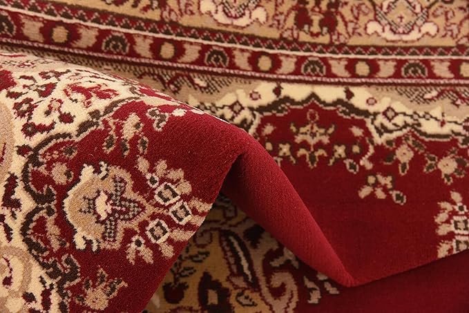 Unique Loom Reza Collection Traditional Persian Style Area Rug, 6 x 9 ft, Burgundy/Ivory