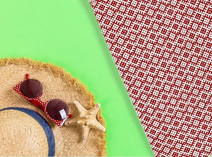 Bazaar Anatolia Turkish Beach Towel 100% Cotton Bath Towels Oversized Quick DryBathroom Towels Sand Free Camping Blanket 71x39 inches - Ethnic Maroon