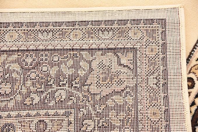 Unique Loom Reza Collection Traditional Persian Style Area Rug, Rectangular 7' 1" x 10' 0", Ivory/Brown