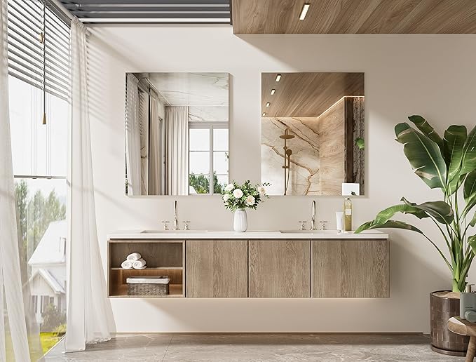 TETOTE Frameless Bathroom Mirrors 30" x 36" Frameless Mirror Bathroom Vanity Mirror for Bedroom, Living Room, Entryway, Gym, Horizontal/Vertical